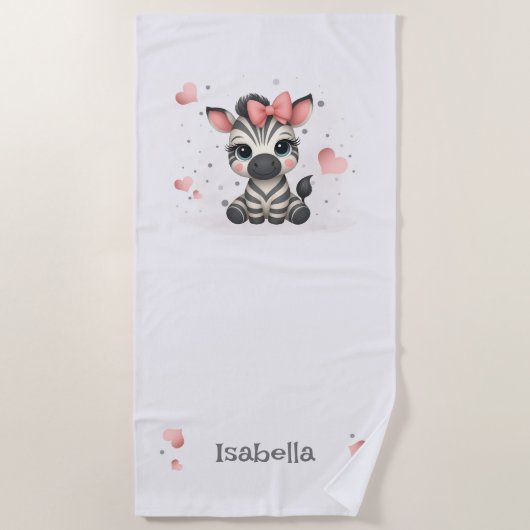 Serviette De Plage Zèbre petit adorable  (Devant)