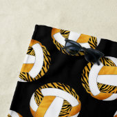 Serviette De Plage zèbre rayures or orange sport filles volleyball (En situation)