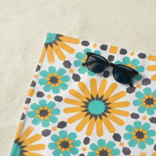 Serviette De Plage Zellige Radiance : Géométrie Andalouse colorée