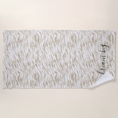 Serviette De Plage Zen Cream White Cocoa Brown Zebra Imprimer (Devant)