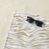 Serviette De Plage Zen Cream White Cocoa Brown Zebra Imprimer (En situation)
