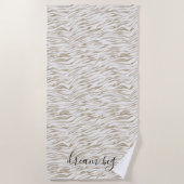Serviette De Plage Zen Cream White Cocoa Brown Zebra Imprimer (Devant)