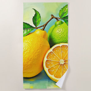 Serviette De Plage Zesty Citrus Burst Sunshine Design