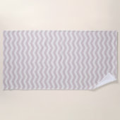 Serviette De Plage Zig zag géométrique rayé violet pastel (Devant)