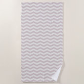 Serviette De Plage Zig zag géométrique rayé violet pastel (Devant)