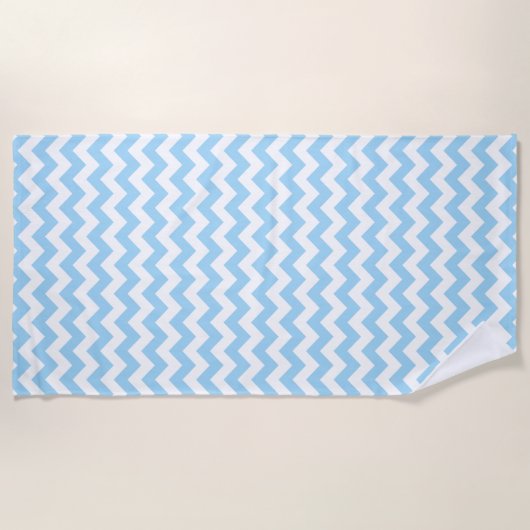 Serviette De Plage Zigzag bleu, Chevron bleu, Motif géométrique (Devant)