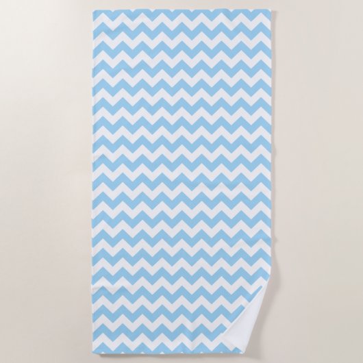 Serviette De Plage Zigzag bleu, Chevron bleu, Motif géométrique (Devant)
