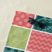 Serviette De Plage Zigzag, Chevron, En vichy, Pois, Patchwork (En situation)