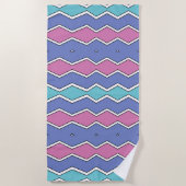 Serviette De Plage ZigZag, des sommets vibrants (Devant)
