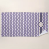 Serviette de plage Zigzag fleurie (Devant)