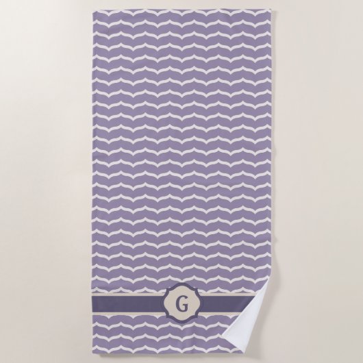 Serviette de plage Zigzag fleurie (Devant)