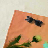 Serviette De Plage Zinnia Elegans Vibrant Botanique (En situation)