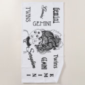 Serviette De Plage Zodiac Masqué Gemini personnelle (Devant)