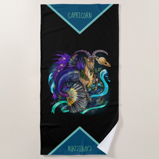 Serviette De Plage Zodiaque de Capricorne (Devant)