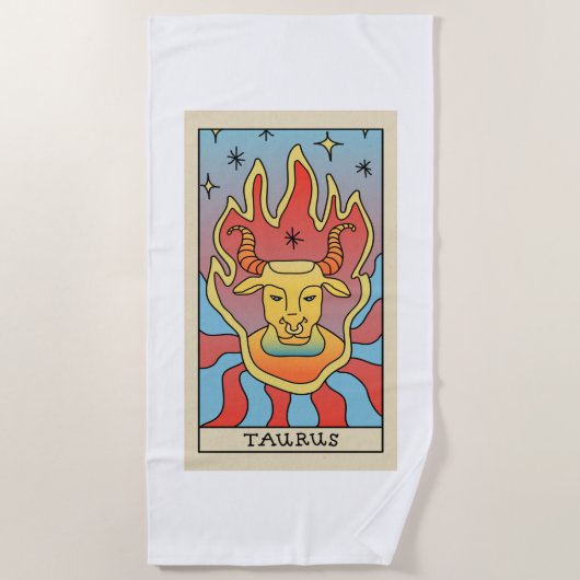 Serviette de plage Zodiaque Taureau (Devant)
