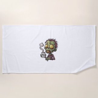Serviette De Plage  Zombie Coffee Time