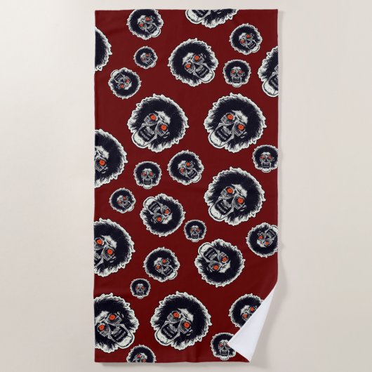 Serviette De Plage ZOMBIE Yeux Rouges (Devant)