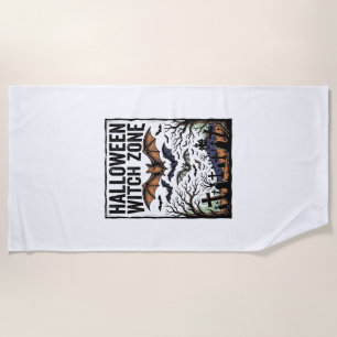 Serviette De Plage Zone de sorcière d'Halloween Dessin de chauves-sou
