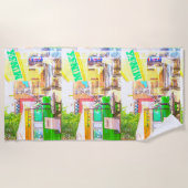 Serviette De Plage Zone Graffiti d'architecture de Minsk Bélarus (Devant)