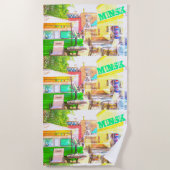 Serviette De Plage Zone Graffiti d'architecture de Minsk Bélarus (Devant)