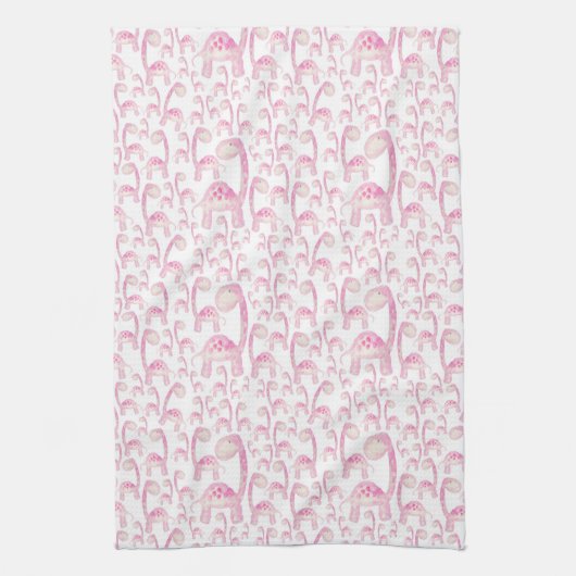 Serviette de plat avec dinosaure rose (Vertical)