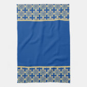 Serviette de Plat avec médaillons bleu et or (Vertical)