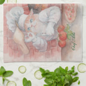 Serviette de plat d'axe de chef de pizza (Plié)