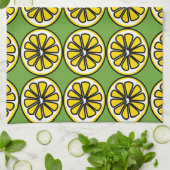 Serviette de plat de cuisine de jaune de vert de (Plié)