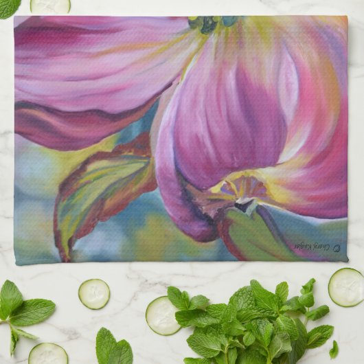 Serviette de plat de fleur de cornouiller (Plié)