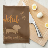 Serviette de plat de thanksgiving de teckel (Quart Plié)