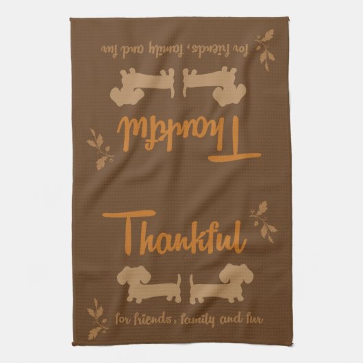 Serviette de plat de thanksgiving de teckel (Vertical)