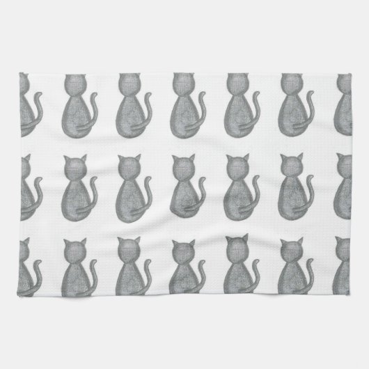 Serviette de plat mignonne de cuisine de chat (Horizontal)