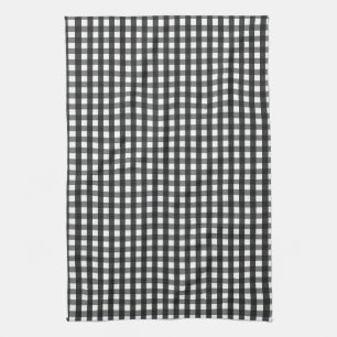 Serviette de plat noire et blanche de
