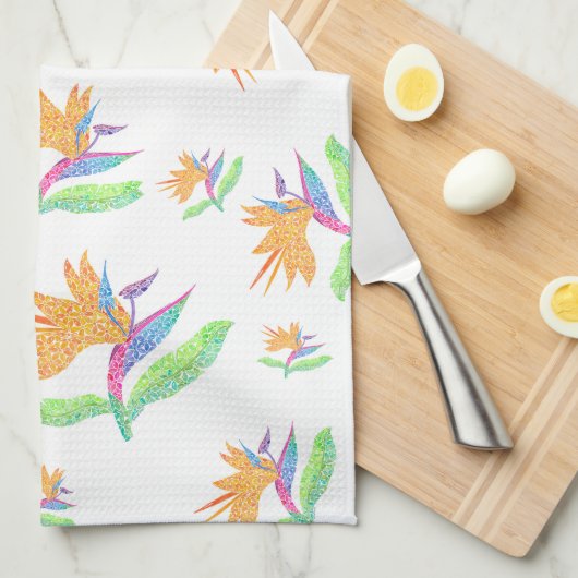 Serviette de plat Oiseau du Paradis (Quart Plié)