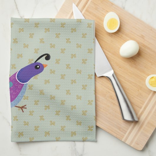 Serviette de plat pourpre de cuisine de cailles de (Quart Plié)