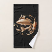 Serviette de poisson en cuivre sculpté Koi (Serviette à main)