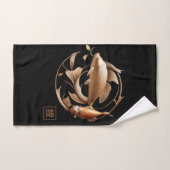 Serviette de poisson en cuivre sculpté Koi (Serviette à main)