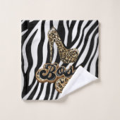 Serviette de Poster de animal Leopard.. Haut talon (Gant de toilette)