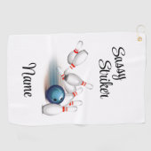 Serviette de quille personnalisée Sassy Strike (Horizontal)