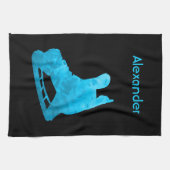 Serviette de raie de hockey sur glace turquoise (Horizontal)