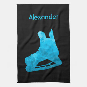 Serviette de raie de hockey sur glace turquoise