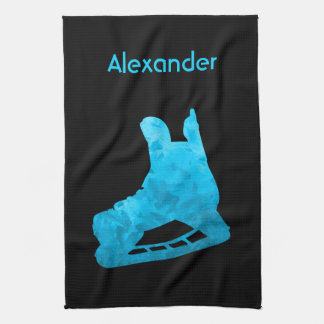 Serviette de raie de hockey sur glace turquoise