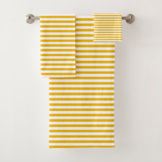 Serviette de rayure réglée - moutarde/blanc