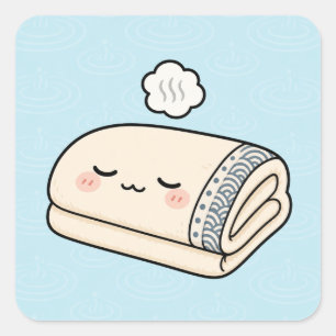 Serviette de relaxation Onsen Autocollant carré
