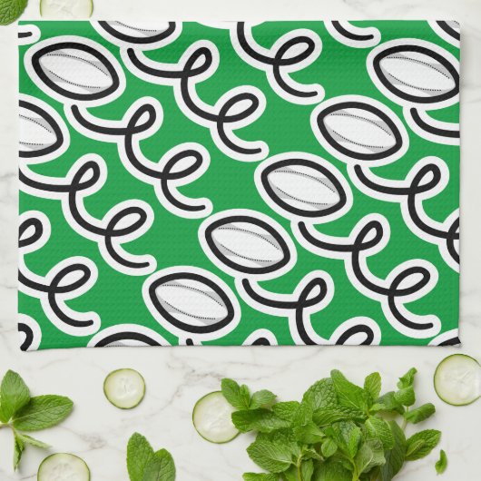 Serviette de rugby personnalisée | Design de thème (Plié)