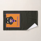 Serviette de salle de bain Halloween Chat Noir dan (Serviette à main)