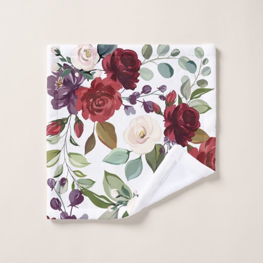 Serviette de salle de bain Set Roses blanches Or g (Gant de toilette)