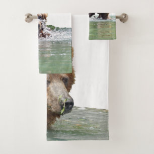 Serviette de salle de bains réglée avec des ours