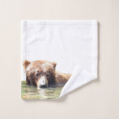Serviette de salle de bains réglée avec des ours (Gant de toilette)
