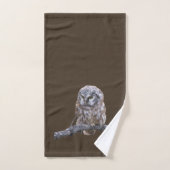 Serviette de salle de bains réglée avec le hibou (Serviette à main)